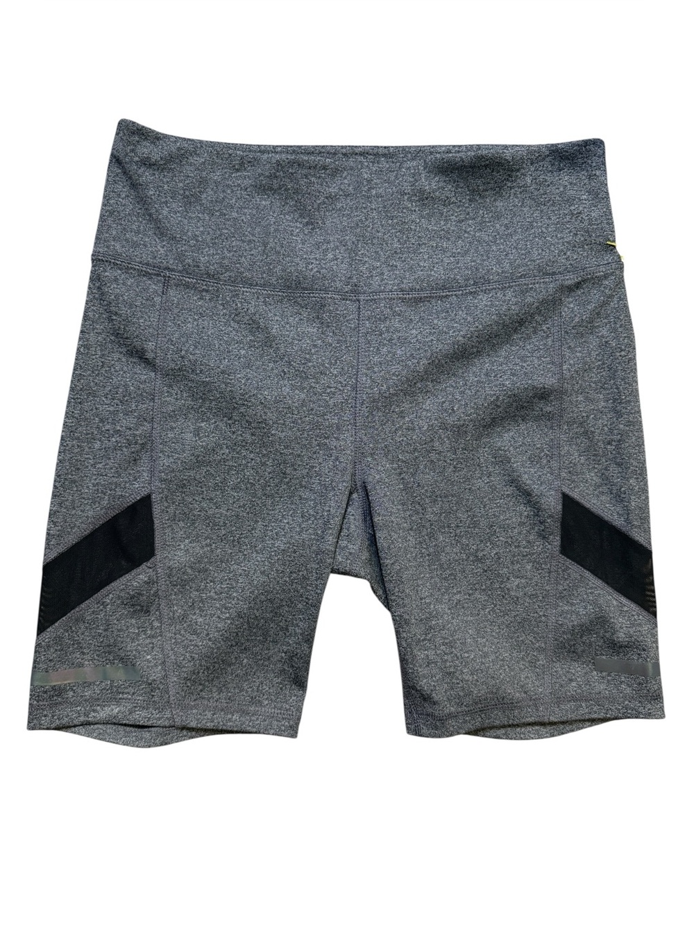 Avia Small Charcoal Gray High-Rise Bike Shorts with Mesh Panels